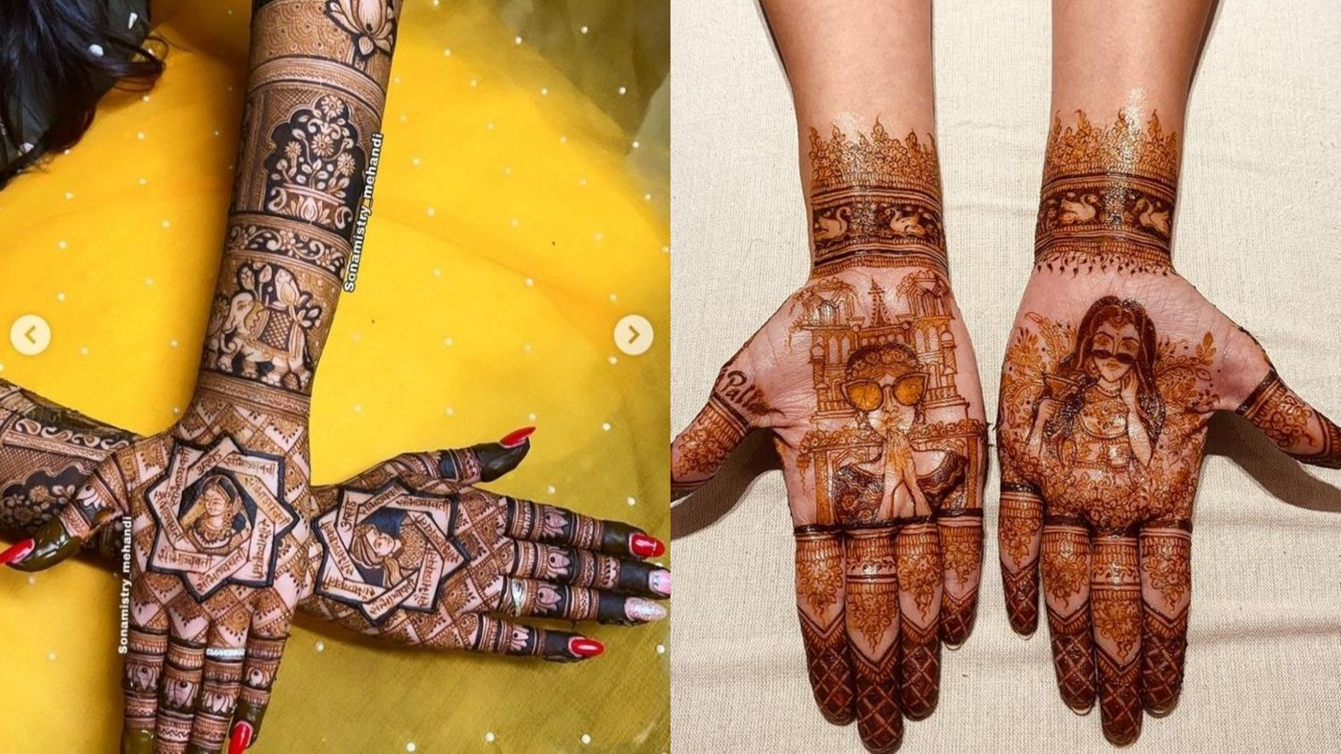 Dulha-Dulhan Portrait Mehndi