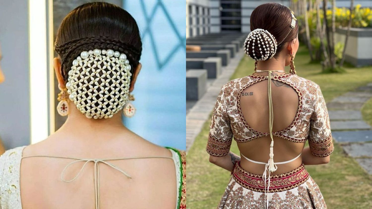 Pearl Bun Styles, hair accessories for brides