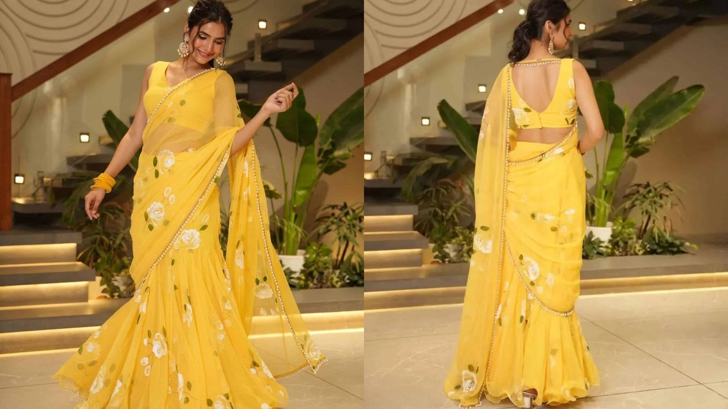 Sunshine Yellow Georgette Lehenga