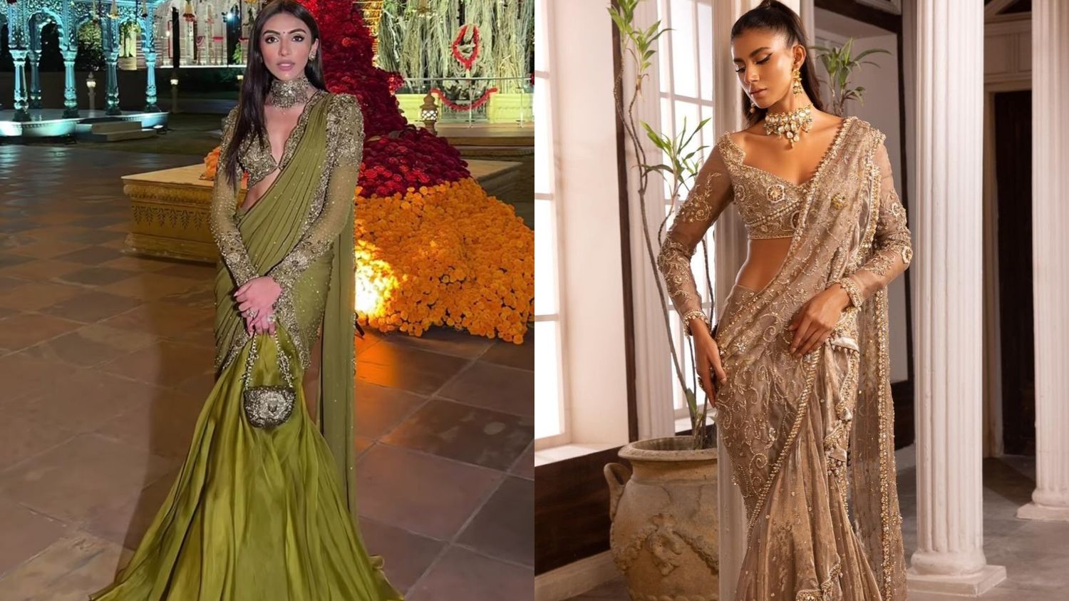 Pre-Draped Saree Gown for reception
