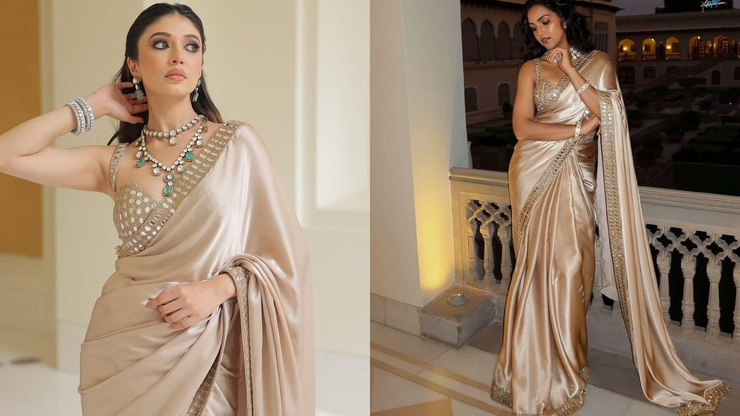 Satin Silk Saree for engagement 