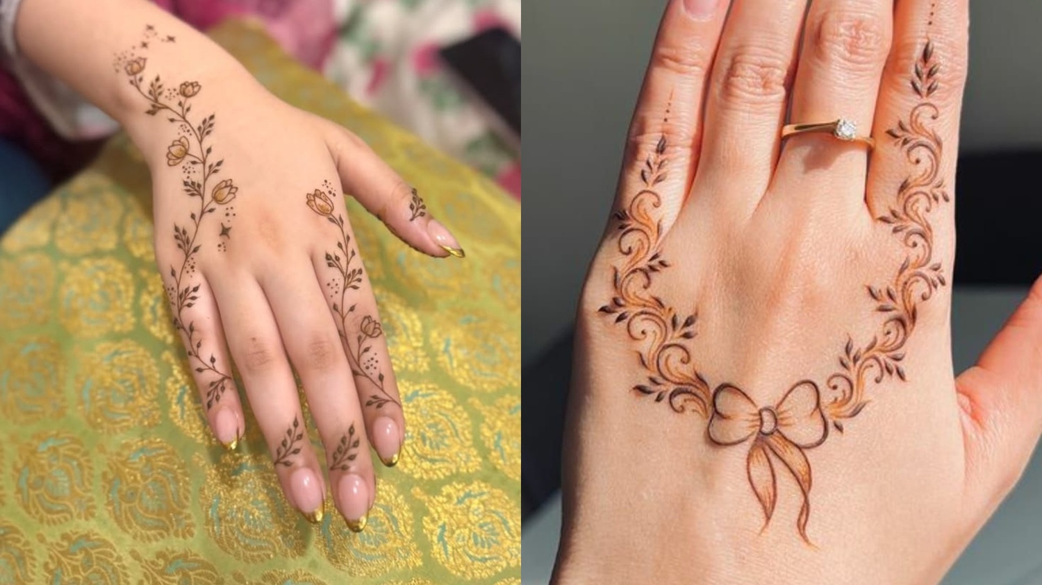  Trailing Vine on Knuckles, finger mehndi design