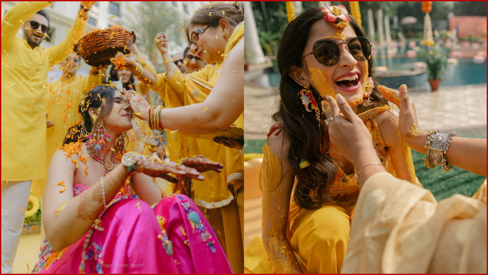 Haldi & Mehendi Poses for Bride and Groom, Haldi on the Nose Shot