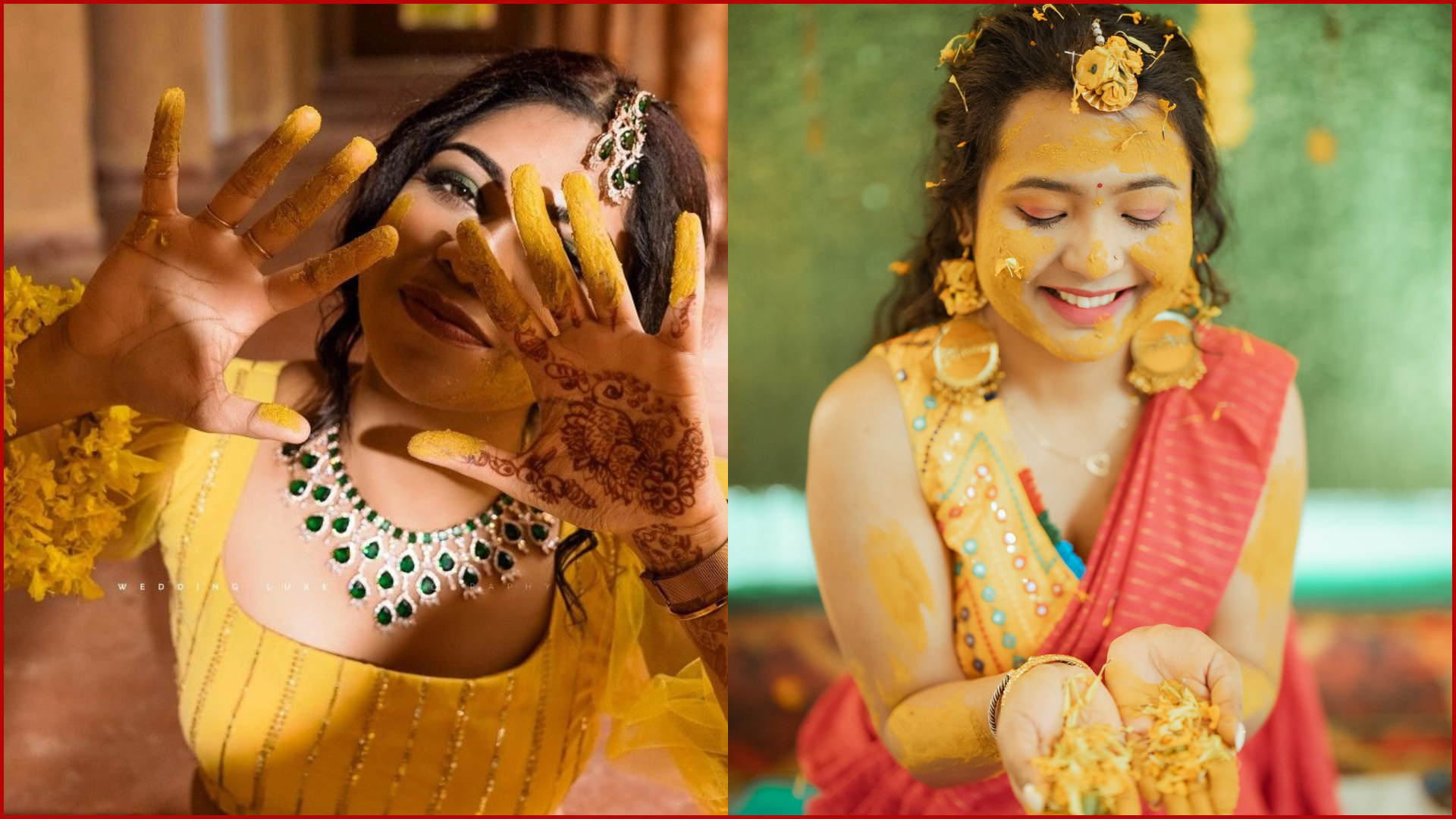 Haldi & Mehendi Poses for Bride and Groom, Looking at Your Hands