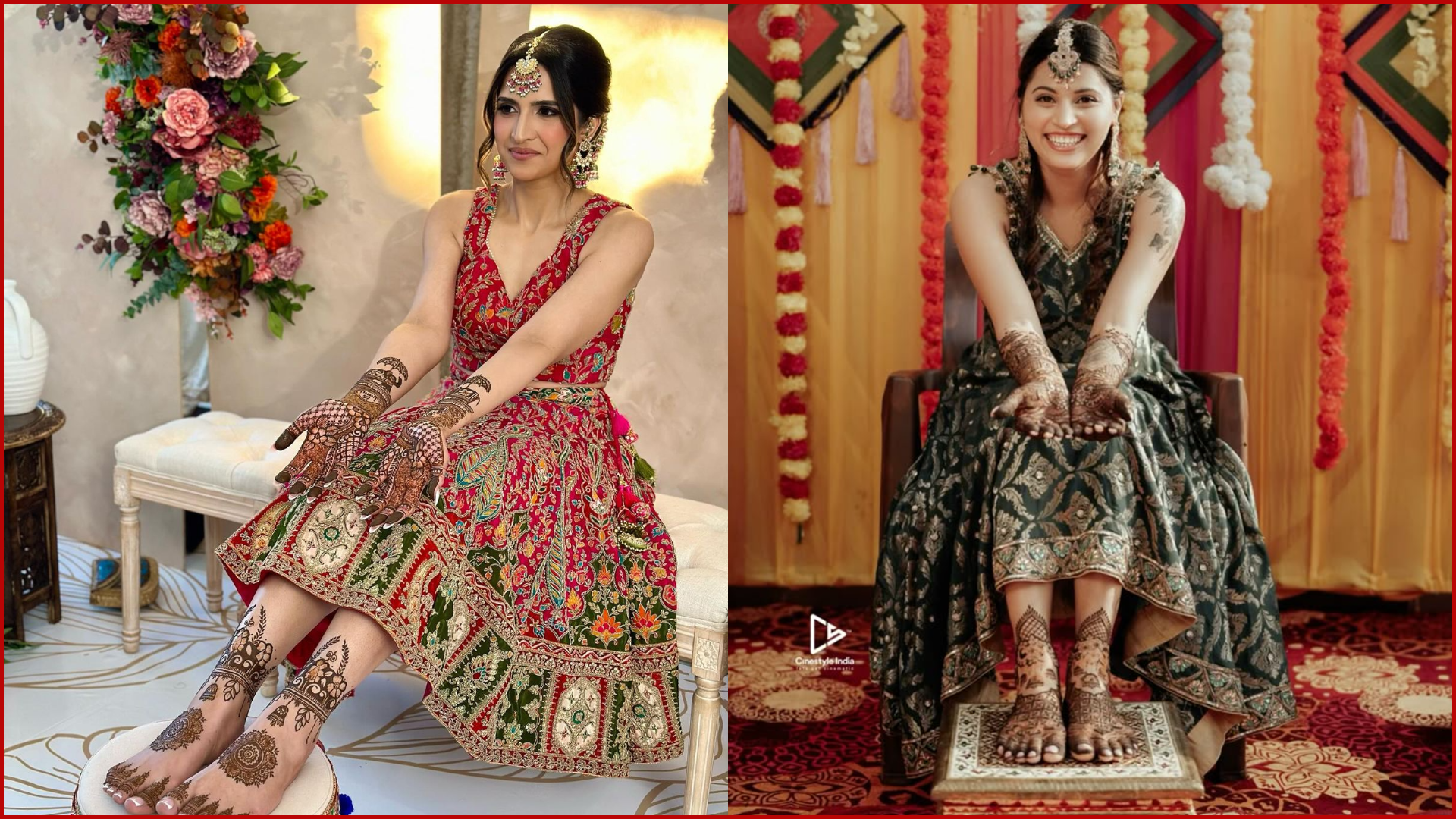 Haldi & Mehendi Poses for Bride and Groom, Sitting Casually, Hand on Knee