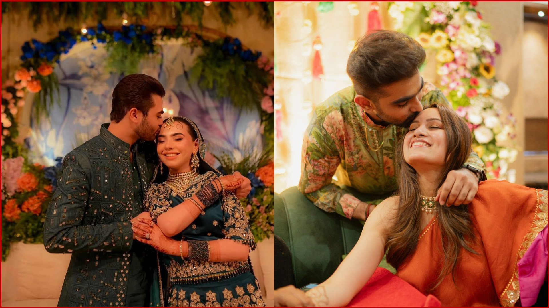 Haldi & Mehendi Poses for Bride and Groom, Forehead Touch With Smiles