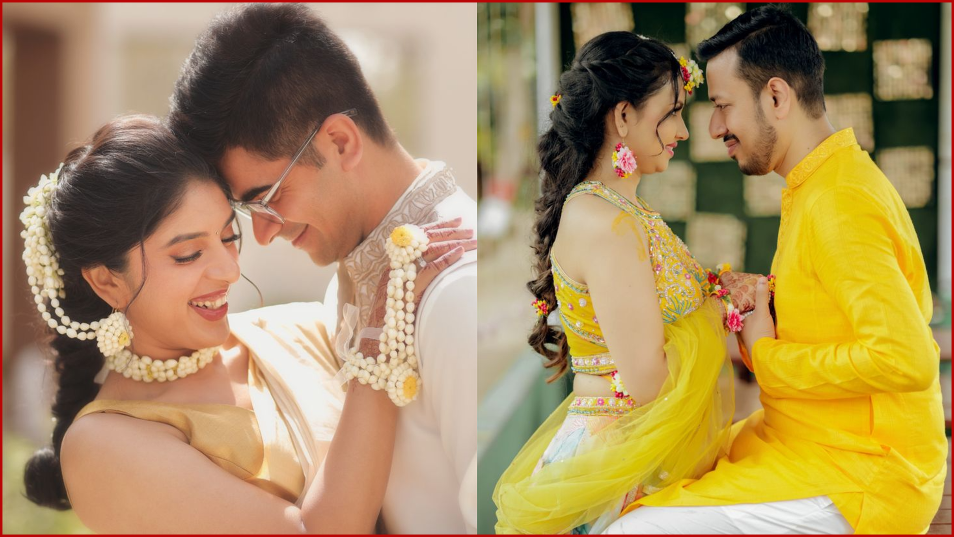 Haldi & Mehendi Poses for Bride and Groom, Looking at Each Other, Not Camera