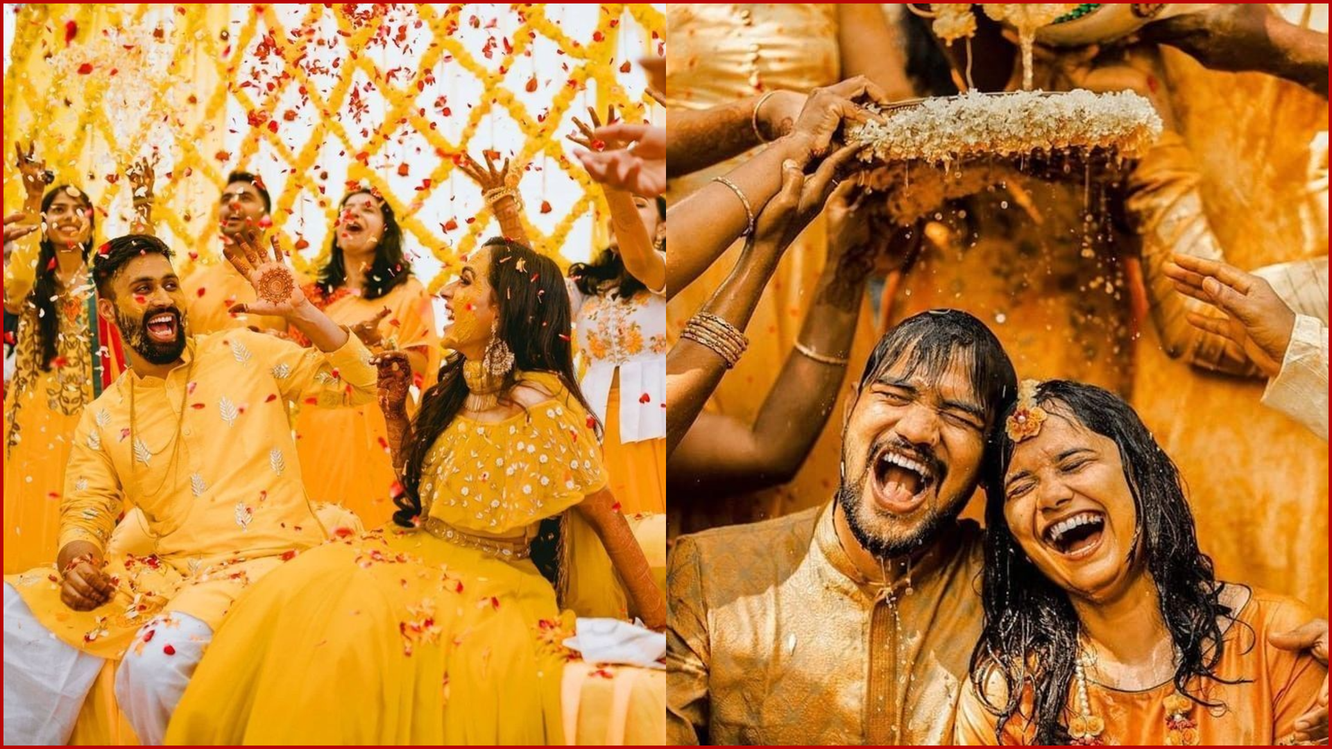 Haldi & Mehendi Poses for Bride and Groom, Laughing Mid-Conversation
