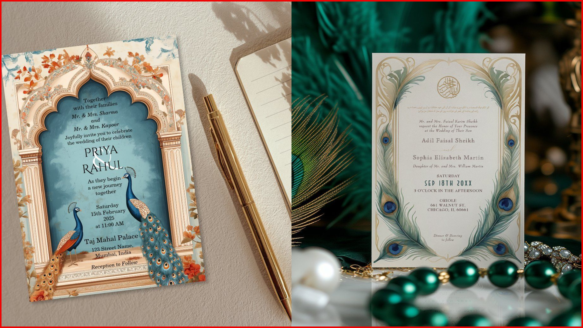 Top 20 Trendy & Unique Wedding Invitation Card Designs