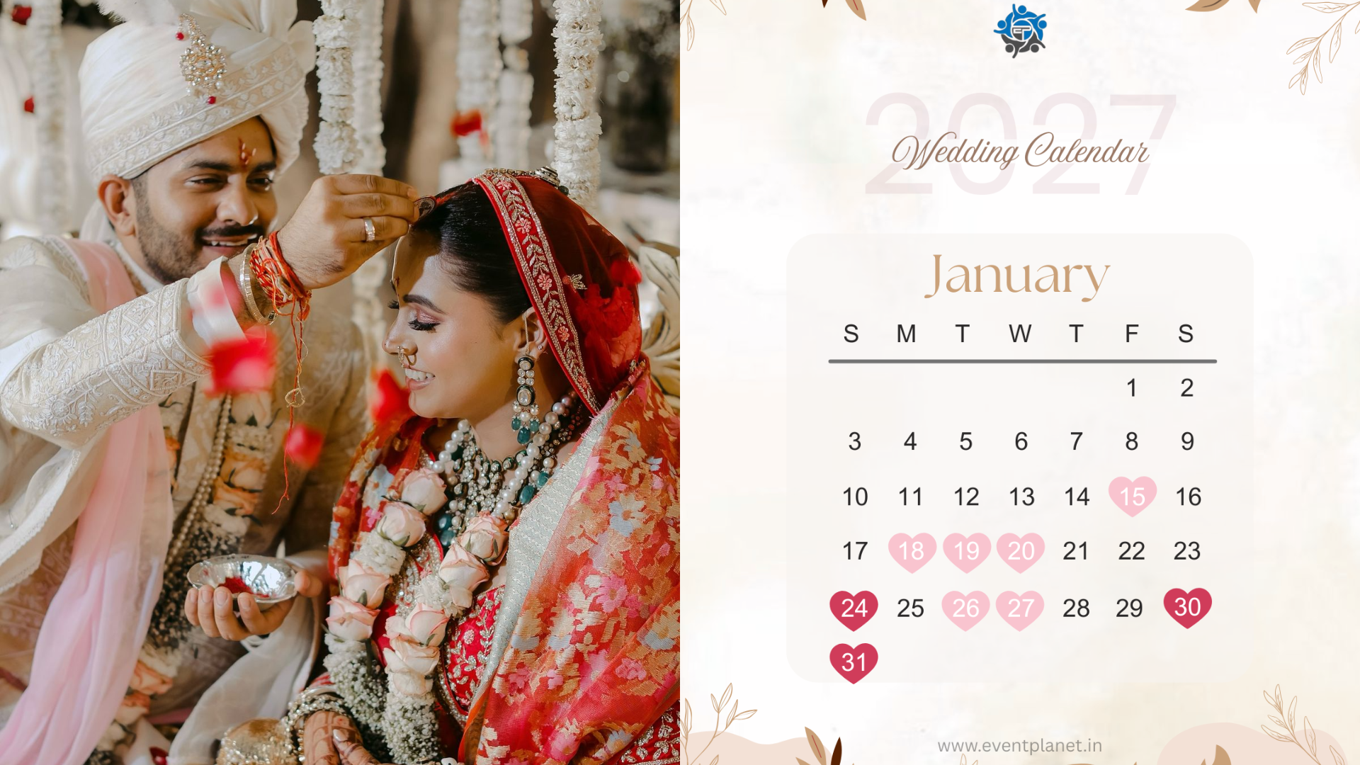 Best Marriage Dates of Jan-Feb 2027 as per Hindu Panchang