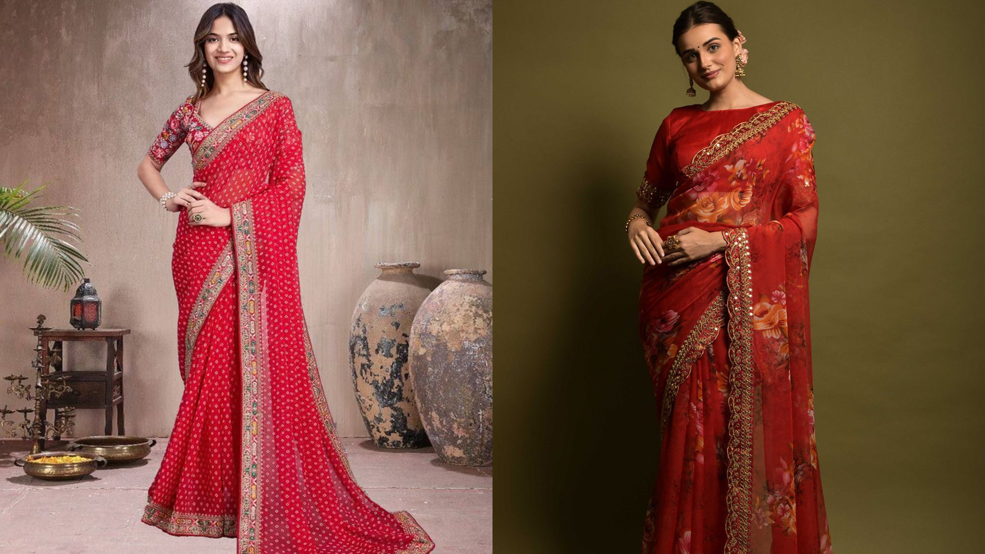 Georgette Saree with Zari Border