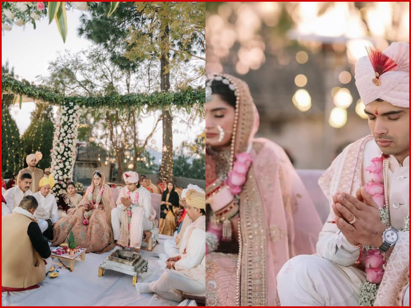 Neeraj Chopra & Himani Mor Bridal Details: Close-up of a bride's intricate makeup, traditional accessories, and hairstyle. A detailed guide to recreating Himani Mor's celebrity bridal makeup and hair on a budget. Keywords: Budget Bridal Looks India, Recreate Celebrity Bridal Makeup.
