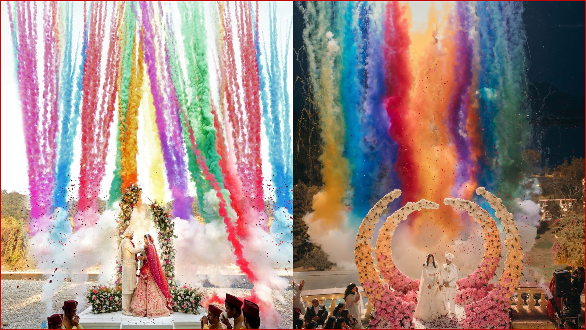 Unique Varmala Theme Ideas for Wedding,  Sparkle Cannon Blast