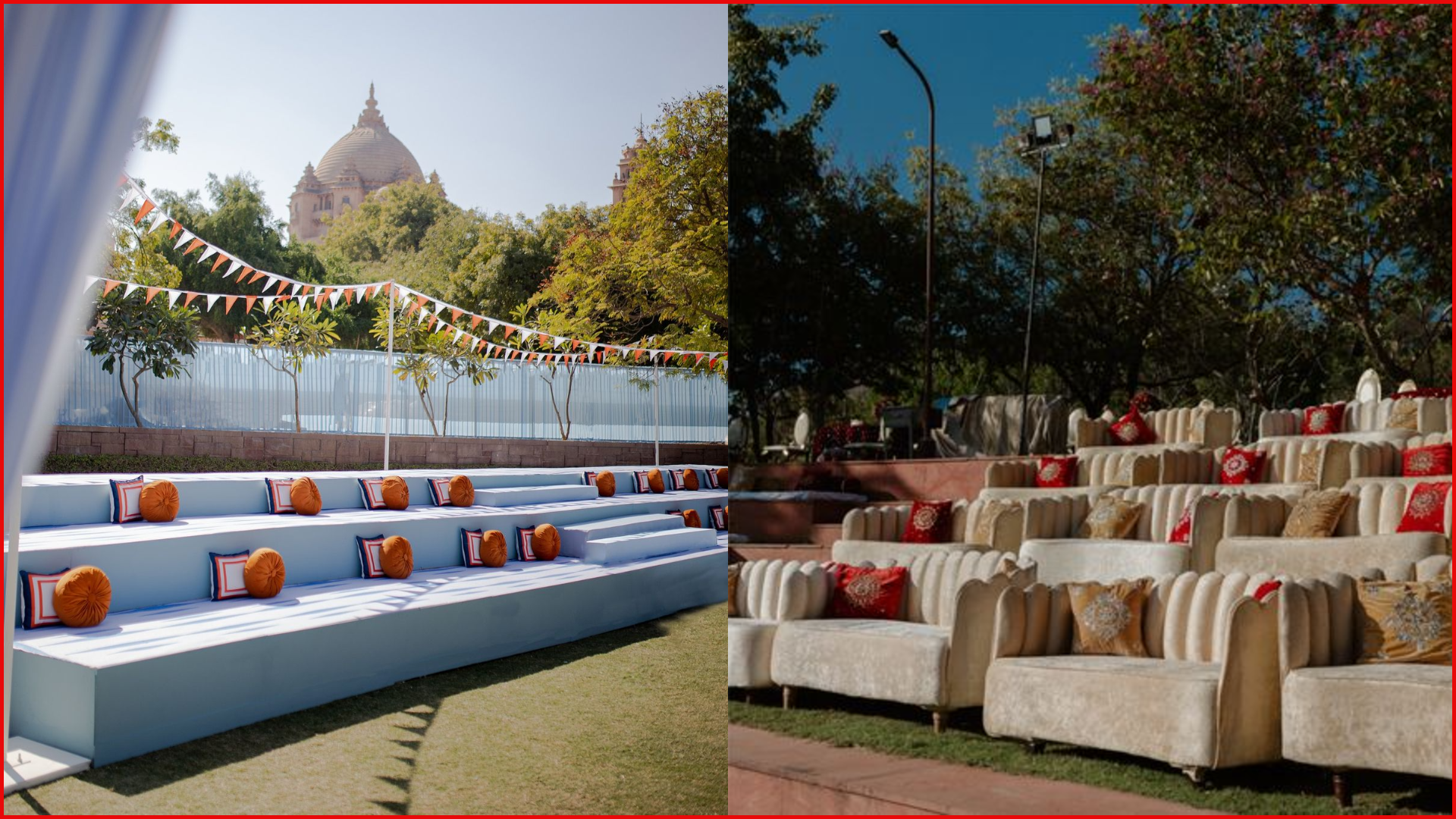 Two-Sided Stadium Seating Setup