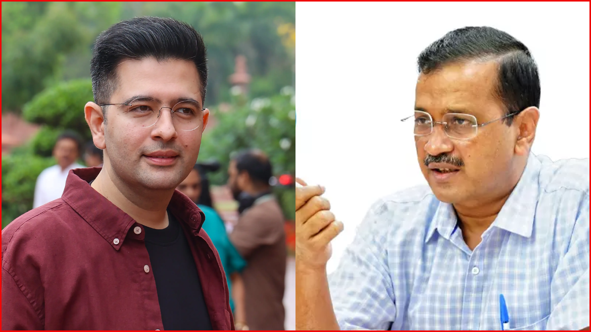 Raghav chadha and Arvind Kejriwal