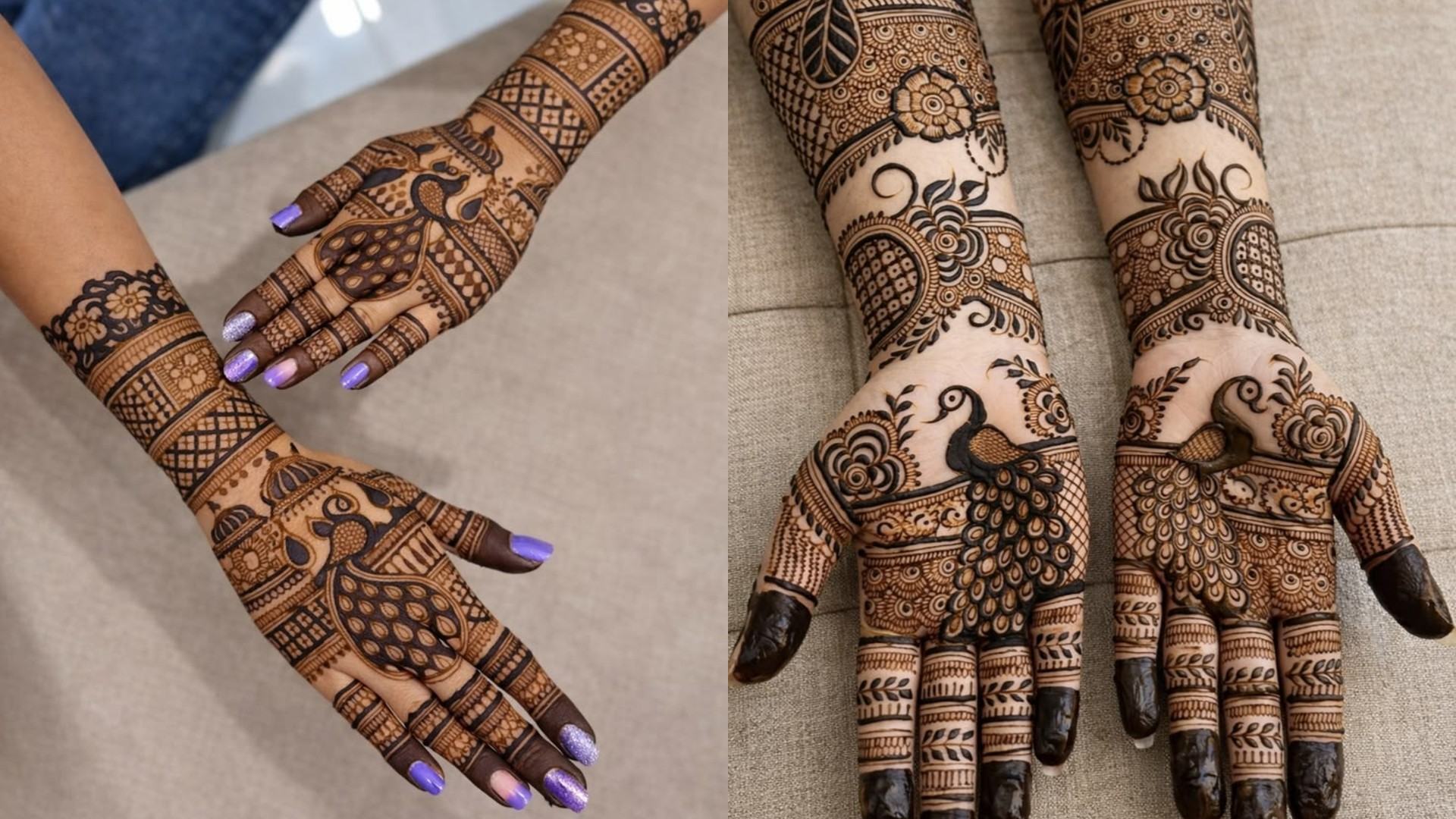 Traditional peacock-and-paisley full hand